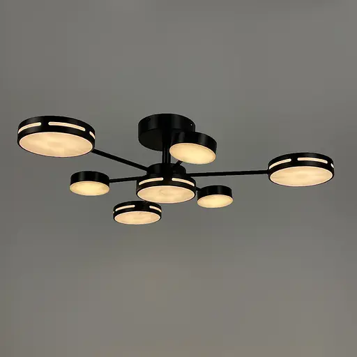 Черная светодиодная люстра Ø 70 см 55 Вт | Ст. 77033/4+3 BK | Line F - фото 3