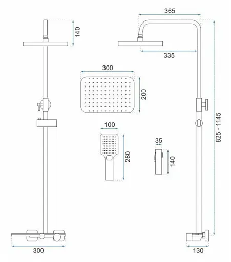 Душова система Rea Helix nikiel brushed з виливом REA-P6622, Нікель - фото 10