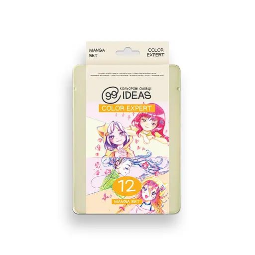 Набор цветных карандашей 99IDEAS "Color Expert" 12 цв., Manga Set, металл. коробка, 99CE-12MANG