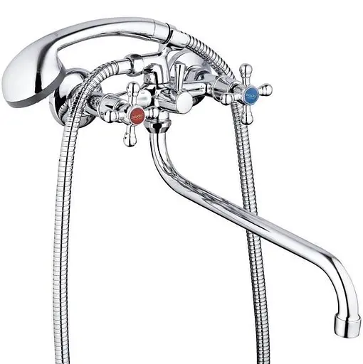 Змішувач для ванни Zegor DМX7-А605 двовентильний з душовим набором Хром 30412 - фото 1