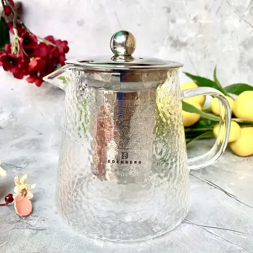 Заварочный чайник Edenberg EB-19062 из карбованного термостойкого стекла до 500° 600 мл