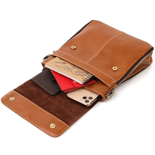 Вертикальна чоловіча сумка Vintage 22х25х1 см sum0028967 - фото 5