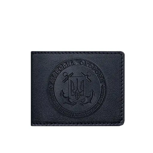 Кожаная обложка на удостоверение Морской охраны темно-синяя - фото 6
