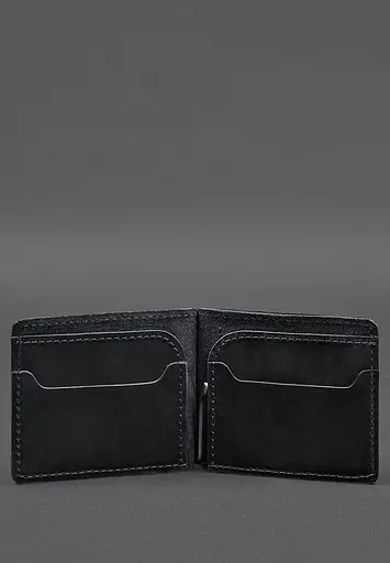 Кожаный портмоне 13.0 зажим Черный Crazy Horse - фото 5