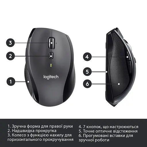 Беспроводная мышь Logitech M705 Marathon Wireless Black (910-001949) - фото 6