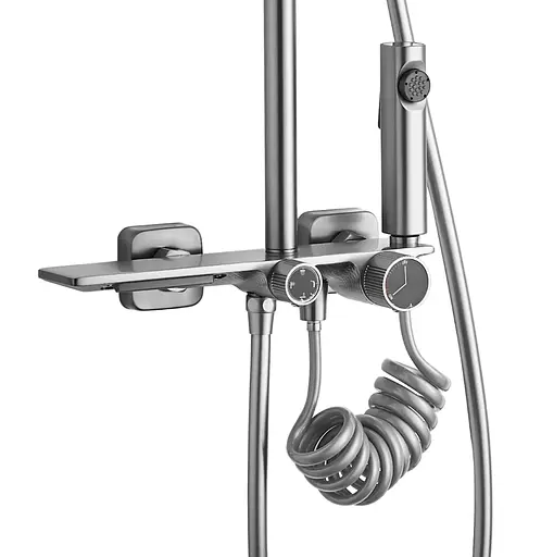 Душова система Rea Helix nikiel brushed з виливом REA-P6622, Нікель - фото 7