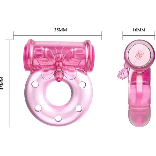 Кольцо с вибрацией и презервативом Lybaile Vibrator & condom BI-010081, Розовый - фото 4