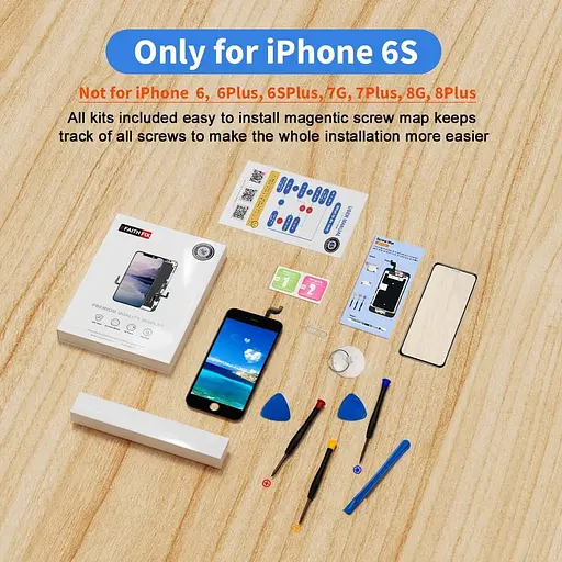 EFAITHFIX Дисплей для iPhone 6S Заміна РК-екрана Чорний 4,7-дюймовий дисплей у зборі Рамки 3D Сенсорний екран Дигітайзер - фото 8