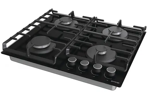 Варильна поверхня Gorenje газова на склі, 60см, чавун, чорний - фото 2