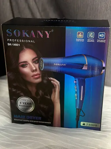 Фен стайлер Sokany SK-14001 для укладання волосся з 2 вузькими концентраторами Дифузор 2400Вт Синій - фото 4