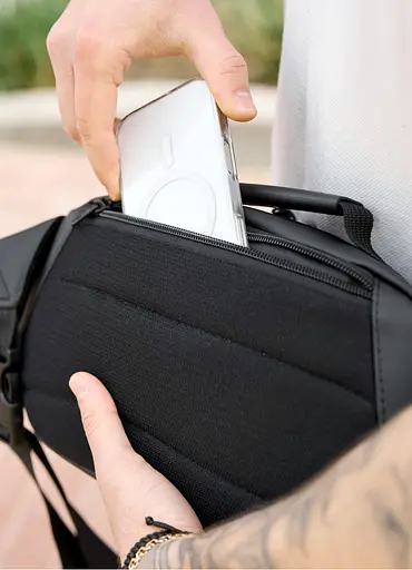 Сумка через плечо бананка Sambag Flex черная 30×17×10 см (85351001m) - фото 5