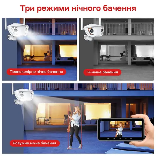 IP-відеокамера з WiFi 2Mp+2Mp Light Vision VLC-4482WI(Camhi Pro) f=3.6mm, ІЧ+LED-підсвічування, з мікрофоном (75-00295) - фото 16