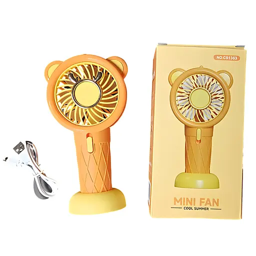 Дитячий портативний USB-вентилятор на акумуляторі Cool Summer помаранчевий (CS1363) - фото 2