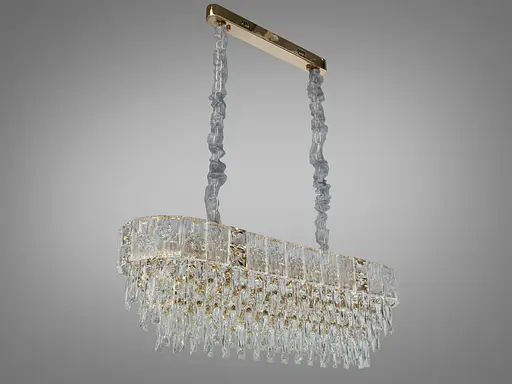 Елітна новинка, кришталева люстра овальної форми,10 ламп, золото - фото 3