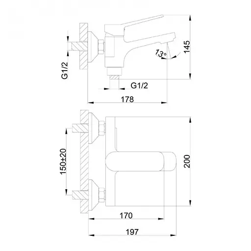 Змішувач для ванни Frap F3262 чорний матовий - фото 6