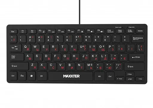 Клавиатура Maxxter KBM-C01B-UA, черный, USB, 78 кнопок, 1.8 м - фото 1