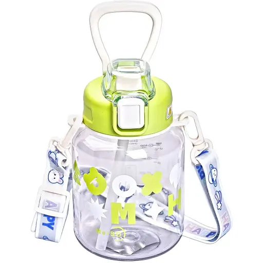 Пляшка для води Yiwu дитяча Gucgres 650 мл з ремінцем зелений HP-14-43GR