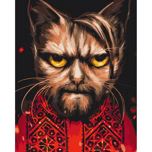 Картина за номерами на підрамнику Brushme Кіт Усик Маріанна Пащук