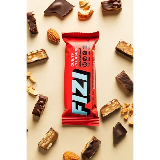 Батончик шоколадний Fizi Guilty Pleasure Salted Almond 40 г х 10 шт. шоу-бокс - фото 5