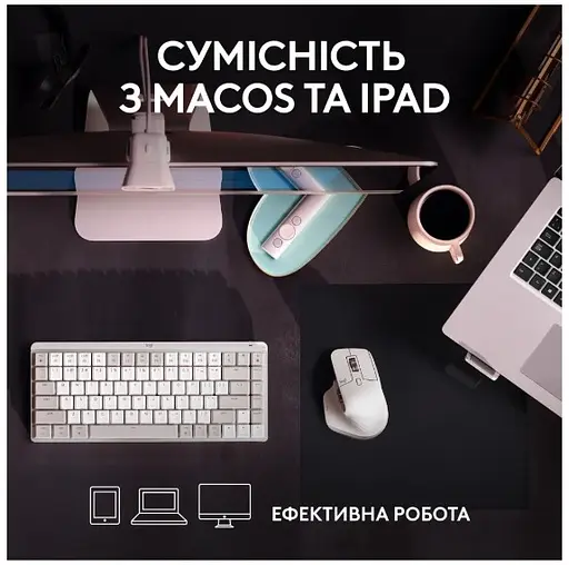 Мышь Logitech MX Master 3S для Mac Performance Wireless Pale Grey (910-006572) (6836231) - фото 2