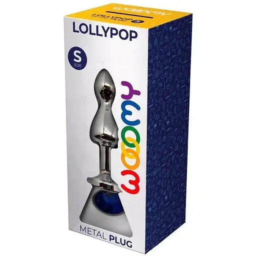 Металлическая анальная пробка Wooomy Lollypop Double Ball Metal Plug Blue S - фото 3
