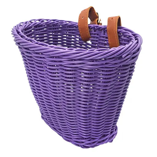 Корзина на детский велосипед / самокат 20х16х16 см плетеный ретро фиолетовый (G0001896)