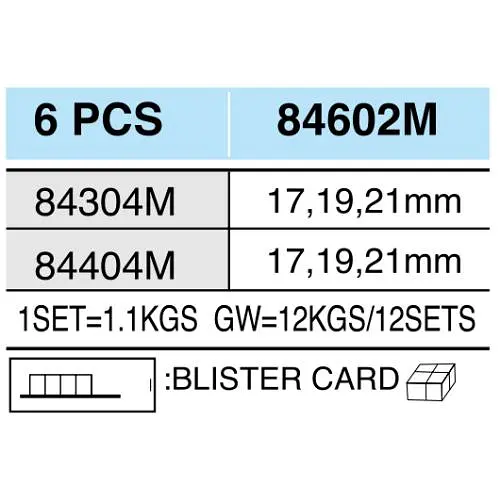 Набір торцевих головок Hans ударні 1/2 DR 6 предметів (84602М) - фото 4