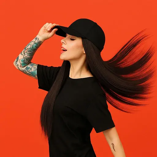 Парик кепка с волосами 50 см Брюнетка