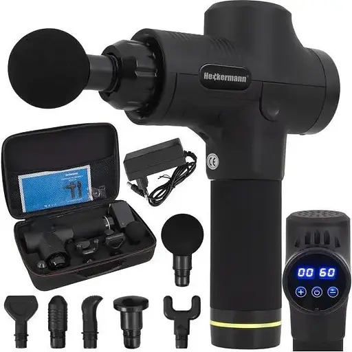 Массажный пистолет Heckermann 20 в 1 + чехол