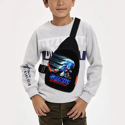 Сумка через плече дитяча Супер Сонік 29х17 см сумка слінг для хлопчика (02200)