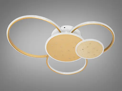 Стельова світлодіодна люстра в формі кільця з пультом, 100Вт, золото - фото 4