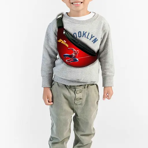 Сумка-бананка дитяча Спайдермен Людина-павук "Spiderman" з принтом, 32х15см, сумка для хлопчика через плече (00205)