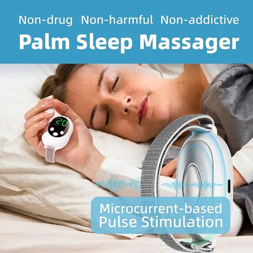Допоміжний засіб для сну для дорослих, долонний масажер для сну, імпульсна стимуляція на основі мікрострумів для зняття тривожност - фото 6