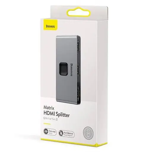 Перехідник HUB Baseus Matrix HDMI Splitter (CAHUB-BC0G) Space Gray - фото 6