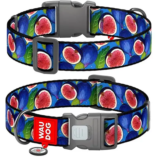 Нашийник для собак нейлоновий Waudog Nylon з QR паспортом Інжир XXL 3.5х46-70 см - фото 1
