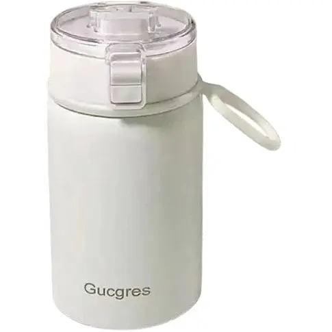 Термокружка Gucgres из нержавеющей стали с сеткой заварником белый 400 мл