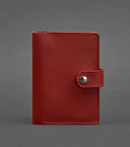 Кожаная обложка для паспорта 3.0 красная - фото 1