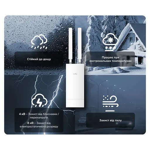WiFi 5 Mesh 4G LTE-маршрутизатор внешний Cudy LT500 OUTDOOR CAT4 двухдиапазонный (73-00530) - фото 9