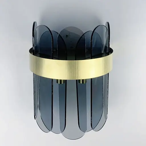 Уникальное бра со стеклянными графитовыми пластинами Line F Арт. WS 153/2 AB+GR  - фото 2