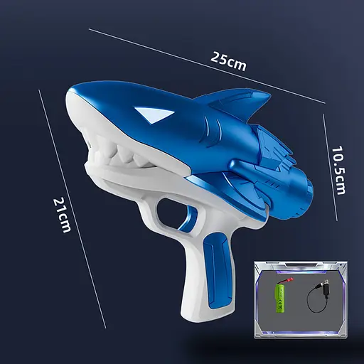Водяний акумуляторний пістолет Shark Water Gun 185-68 (300ml) with lithium battery Blue - фото 8