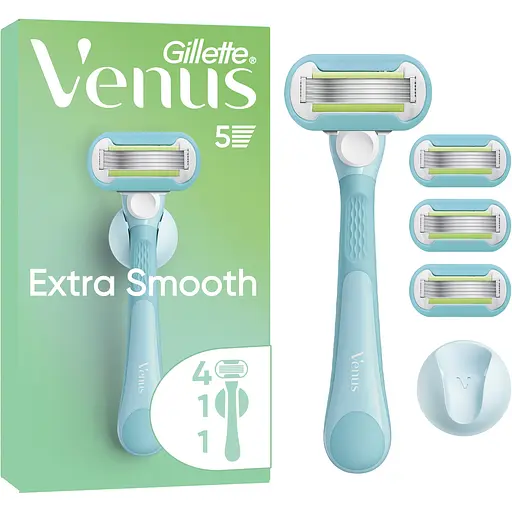 Станок для гоління жіночий Venus Extra Smooth з 4 змінними картриджами + гачок для бритви   - фото 2