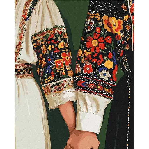 Картина за номерами на підрамнику Brushme У вишиванці - серце