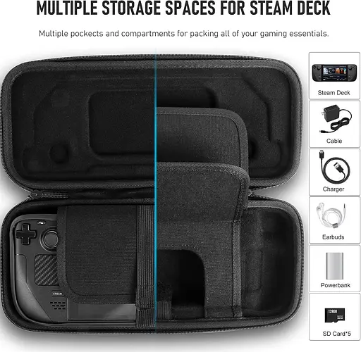 Сумка, сумісна з Steam Deck, жорсткий чохол, сумісний з аксесуарами Steam Deck, переносна дорожня сумка, універсальний чохол з від - фото 5