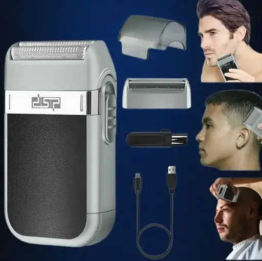 Аккумуляторная мужская электробритва DSP 60019 сухое влажное бритье бороды и усов шейвер USB 3 Вт Серый - фото 4