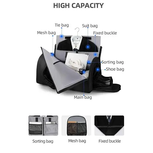 Сумка дорожная мужская Mark Ryden 8920 спортивная большая 50л Black (18667) - фото 8