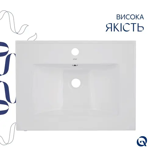 Раковина врізна меблева Qtap Albatross 620x460x180 White з донним клапаном QT01113060CW148473 - фото 4
