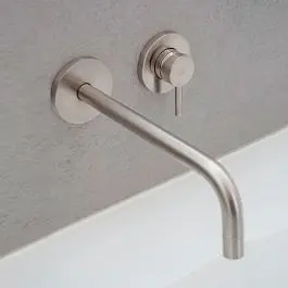 Смеситель для раковины настенный Paffoni Light излив 178 мм steel LIG105ST70, Нержавеющая сталь - фото 3