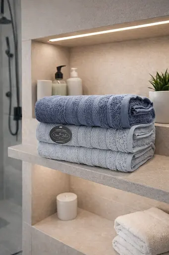 Набір турецьких рушників для ванної 70x140 см 3 шт TC303376188 - фото 1