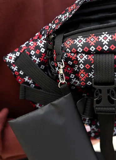 Большая женская поясная сумка бананка Sambag DynamicDart черная 38×21×7 см (80411148) - фото 7