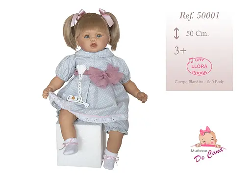 Лялька Munecas De Cuna зі світлим волоссям 50 см (B50001) - фото 2